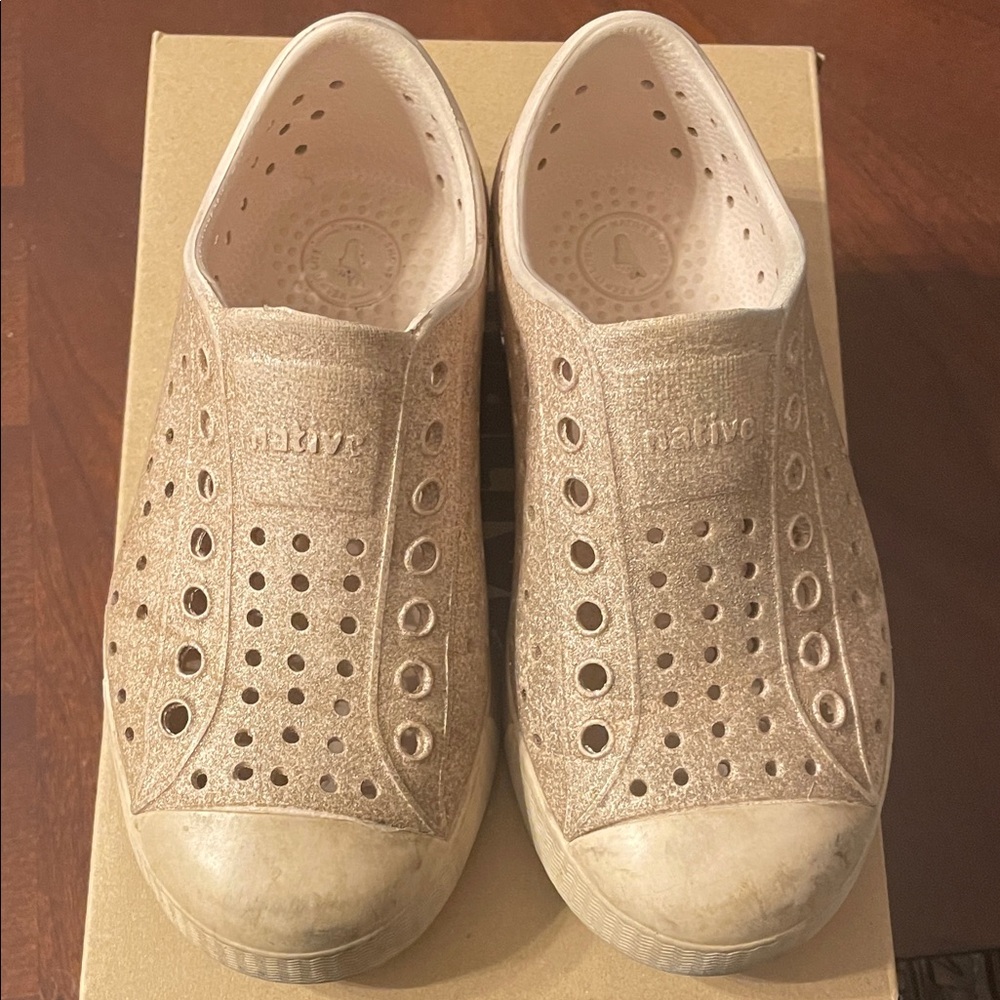 Native Metallic Rose Gold Slip-On Mules